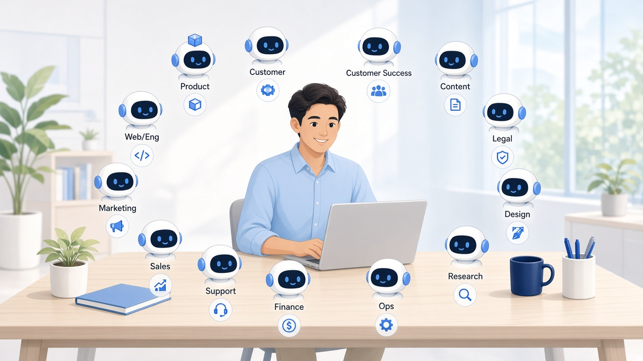 Human expert with specialist AI agents