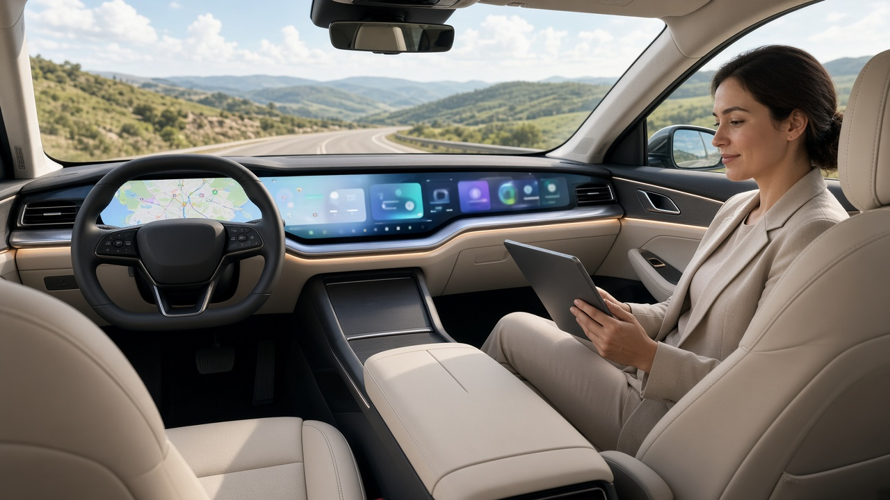 Passenger cabin of a self-driving car